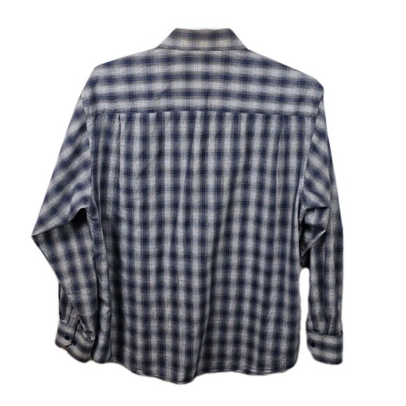 James Tatersall Mens Size XXL Blue/Black Plaid Long Sleeve Button Down Shirt - Picture 5 of 8